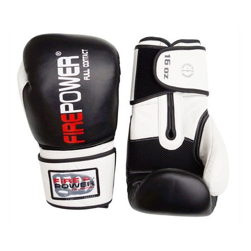 Боксерські рукавички FirePower FPBG6 (12oz) Чорні фото №3