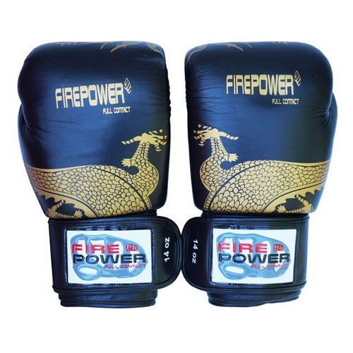 Боксерські рукавички FirePower FPBG8 (10oz) Чорні з жовтим фото №2