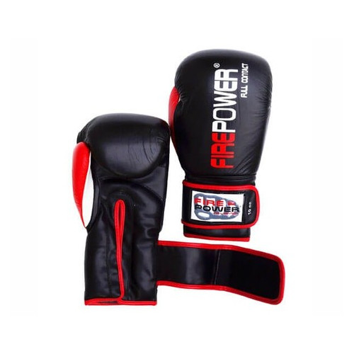 Боксерські рукавички FirePower FPBG9 (10oz) Чорні з червоним фото №4
