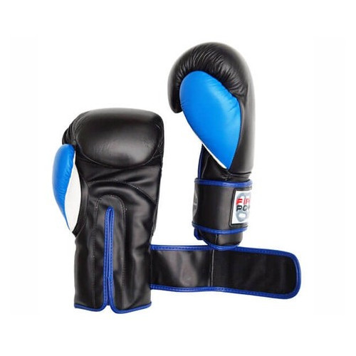 Боксерські рукавички FirePower FPBG9 (12oz) Чорні із синім фото №4