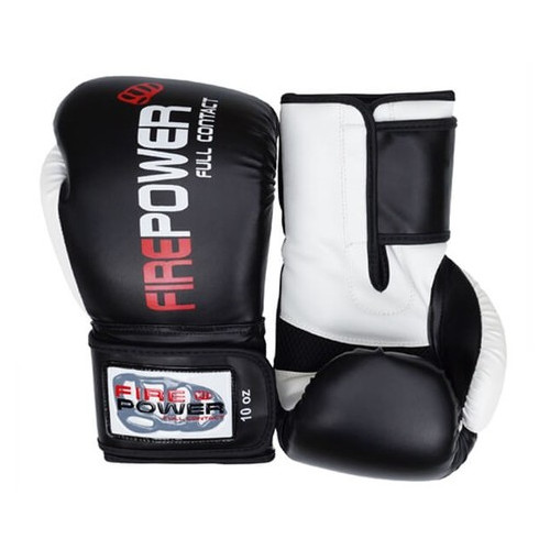 Боксерські рукавички FirePower FPBGA2 (10oz) Чорні фото №3