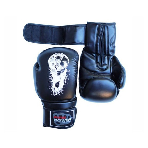 Боксерські рукавички FirePower FPBGA5 Cobra (10oz) Чорні фото №4
