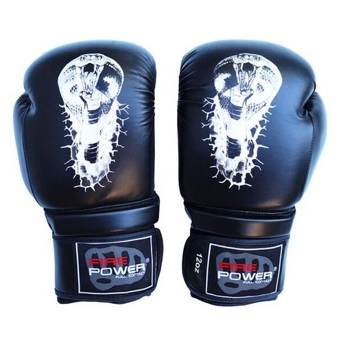 Боксерські рукавички FirePower FPBGA5 Cobra (10oz) Чорні фото №2