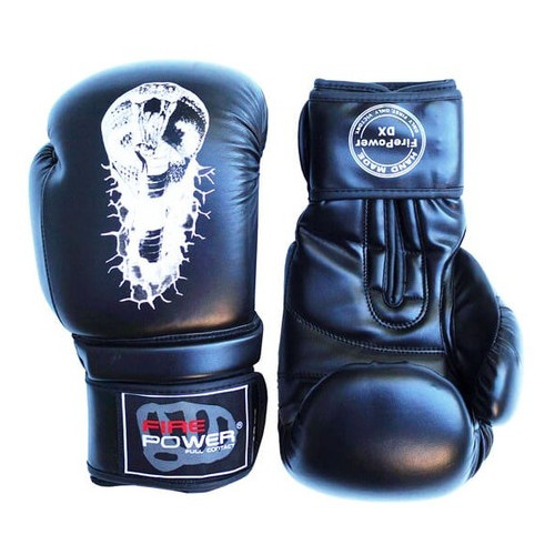 Боксерські рукавички FirePower FPBGA5 Cobra (10oz) Чорні фото №3