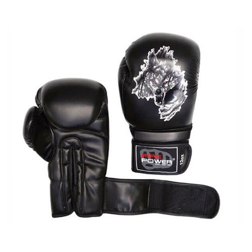 Боксерські рукавички FirePower FPBGA5 Wolf (10oz) Чорні фото №4
