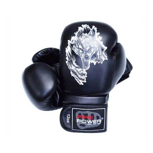 Боксерські рукавички FirePower FPBGA5 Wolf (10oz) Чорні фото №1