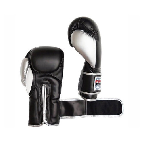 Боксерські рукавички FirePower FPBGA9 (12oz) Чорні зі срібним фото №4
