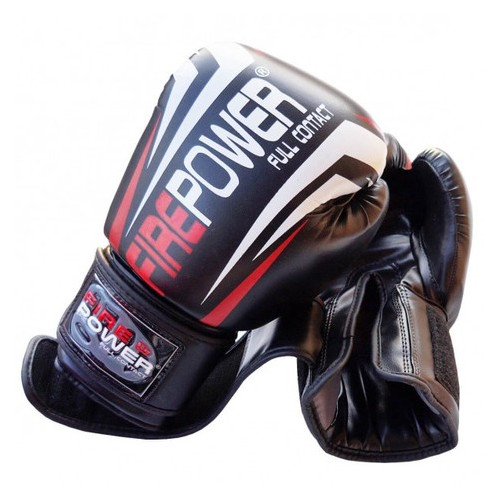 Боксерські рукавички FirePower FPBGА12 (10oz) Чорні фото №5