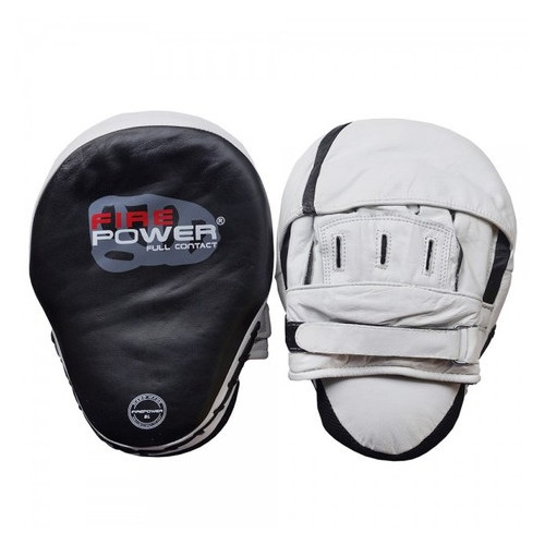 Лапи боксерські FirePower CG3 Білі із чорним фото №1