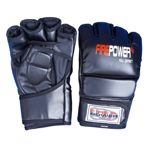 Рукавички MMA FirePower FPMGA1 (XL) Чорні фото №1