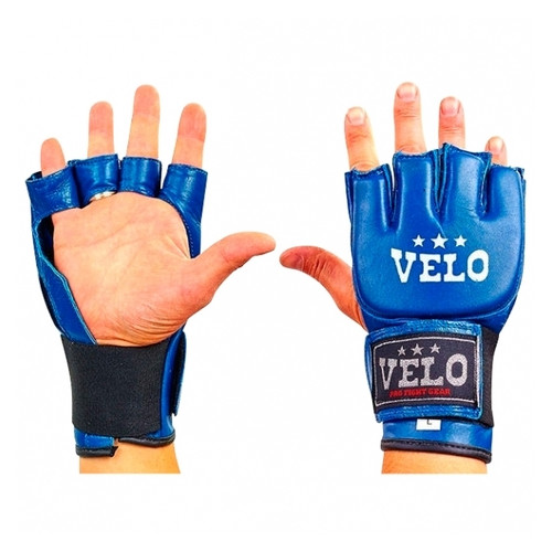 Рукавички для змішаних єдиноборств Velo MMA шкіряні сині (4024ULIZ-L) фото №1