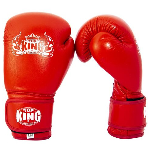 Шкіряні рукавички для боксу Maraton Top King 10 OZ Червоні фото №5