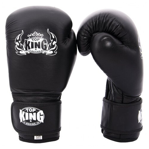 Шкіряні рукавички для боксу Maraton Top King 10 OZ Чорні фото №5