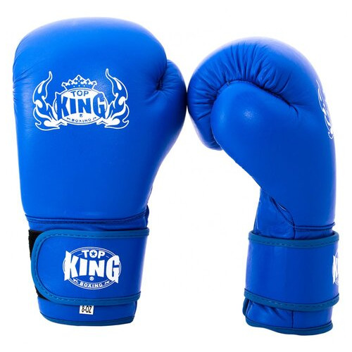 Шкіряні рукавички для боксу Maraton Top King 8 OZ Сині фото №1