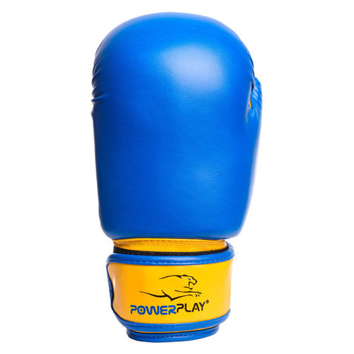 Боксерські рукавички PowerPlay 3004 JR Синьо-жовті 6 унцій фото №4