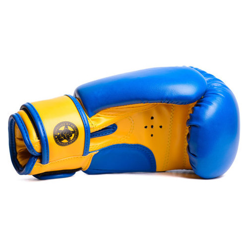 Боксерські рукавички PowerPlay 3004 JR Синьо-жовті 6 унцій фото №3