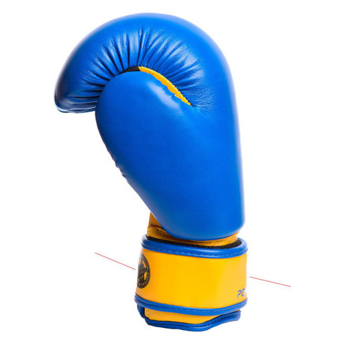 Боксерські рукавички PowerPlay 3004 JR Синьо-жовті 6 унцій фото №2