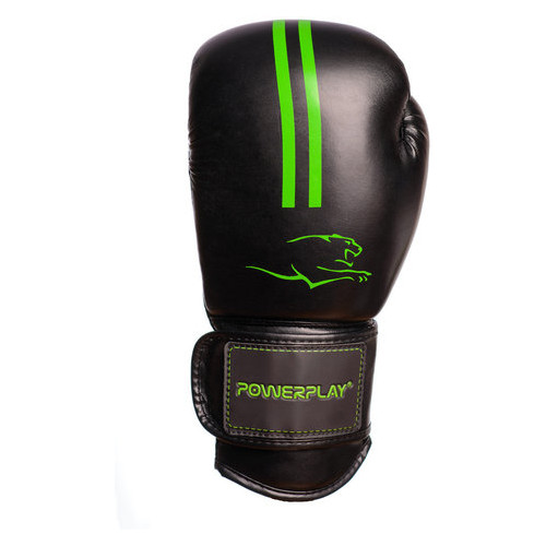 Боксерські рукавички PowerPlay 3016 Чорно-Зелені 12 унцій фото №3