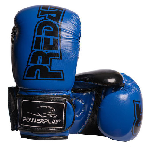Боксерські рукавички PowerPlay 3017 Сині карбон 12 унцій фото №1