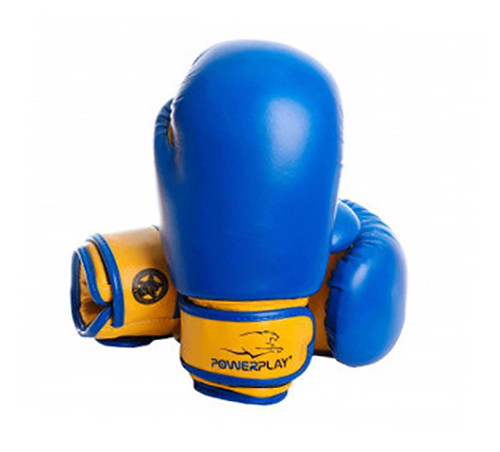 Боксерські рукавички PowerPlay 3004 6oz Синьо-жовтий (37228004) фото №1