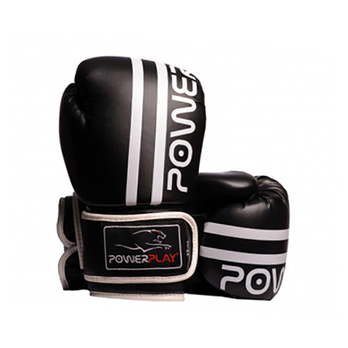 Боксерські рукавички PowerPlay 3010 12oz Чорно-білий (37228043) фото №1