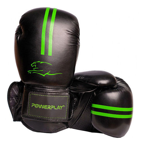 Боксерські рукавички PowerPlay 3016 12oz Чорно-зелений (37228046) фото №1