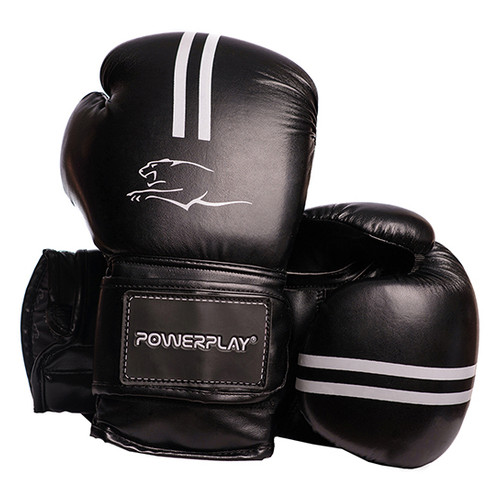 Боксерські рукавички PowerPlay 3016 8oz Чорно-білий (37228046) фото №1