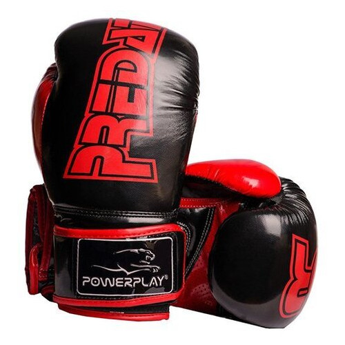 Боксерські рукавички PowerPlay 3017 12oz Чорно-червоний (37228042) фото №1