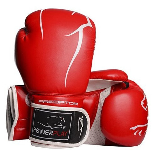 Боксерські рукавички PowerPlay 3018 10oz Червоно-білий (37228047) фото №1