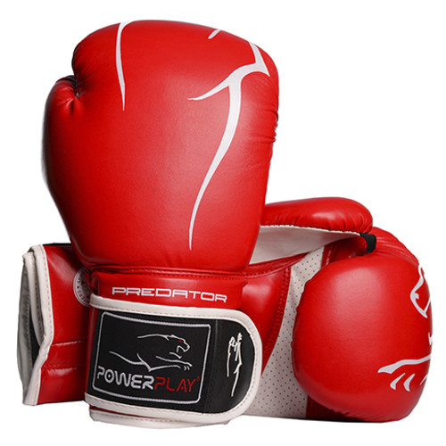 Боксерські рукавички PowerPlay 3018 10oz Червоно-білий (37228047) фото №2