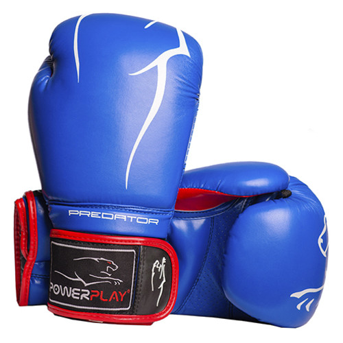 Боксерські рукавички PowerPlay 3018 14oz Синьо-червоний (37228047) фото №2