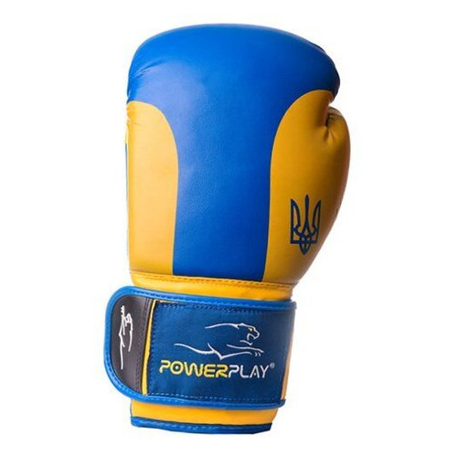Боксерські рукавички PowerPlay 3021 16oz Синьо-жовтий (37228011) фото №1