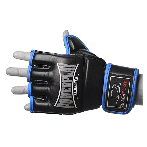 Рукавички для MMA PowerPlay 3058 XL Чорно-синій (37228054) фото №2