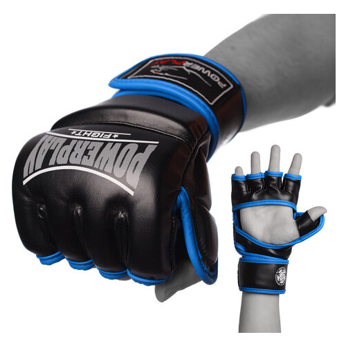 Рукавички для MMA PowerPlay 3058 Чорно-Сині L (FO83PP_3058_L_Black/Blue) фото №3