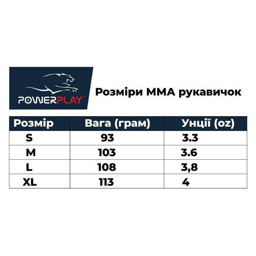 Рукавички для MMA PowerPlay 3053 Чорно-Червоні L/XL (FO83PP_3053_L/XL) фото №4