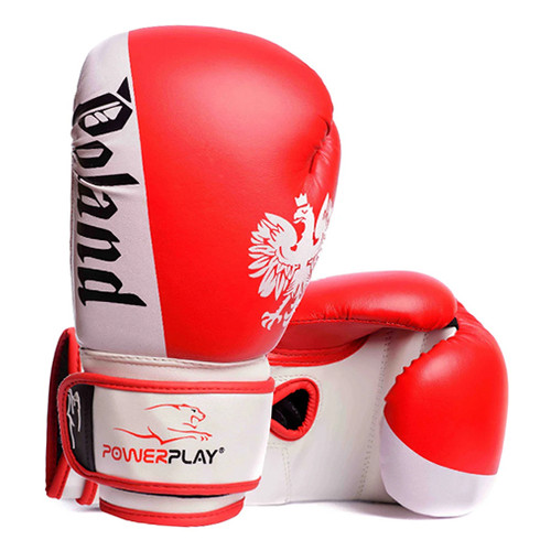 Боксерські рукавички Power Play 3021 8oz Червоно-білий (37228011) фото №1