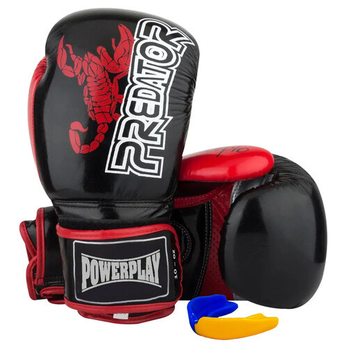 Боксерські рукавички PowerPlay 3007 Black карбон 16 унцій фото №1