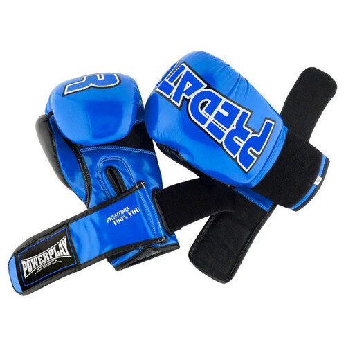 Рукавички для боксу PowerPlay 3017 12 унцій Blue Carbon фото №4