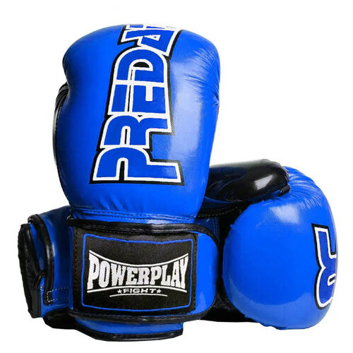 Рукавички для боксу PowerPlay 3017 12 унцій Blue Carbon фото №1