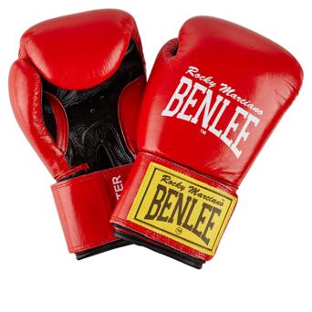 Боксерські рукавички Benlee FIGHTER 10oz /Шкіра/червоно-чорні фото №1