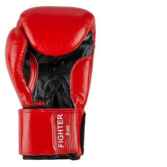 Боксерські рукавички Benlee FIGHTER 10oz /Шкіра/червоно-чорні фото №3
