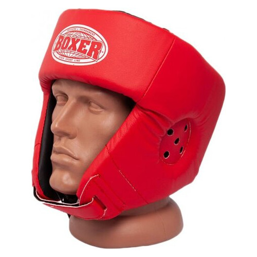 Шолом боксерський Boxer L шкірвініл 0.6 мм червоний (2028-01R) фото №1