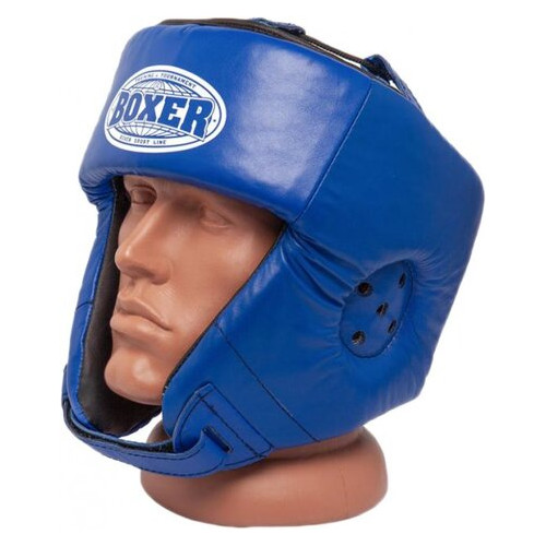 Шолом боксерський Boxer L шкірвініл 0.6 мм синій (2028-01B) фото №1