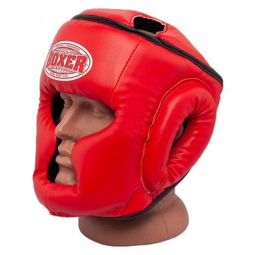 Шолом тренувальний карате Boxer Еліт L шкіра 1.0-1.2 мм червоний (2033-01R) фото №2