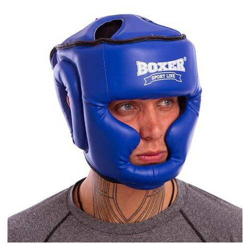 Шолом боксерський з повним захистом Boxer 2036 M Синій (37429469) фото №6