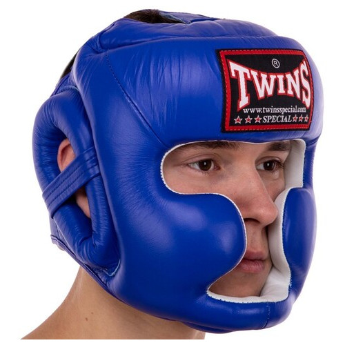 Шолом боксерський з повним захистом Twins HGL6 S Синій (37426157) фото №7