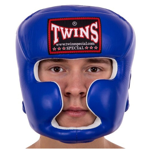 Шолом боксерський з повним захистом Twins HGL6 S Синій (37426157) фото №6