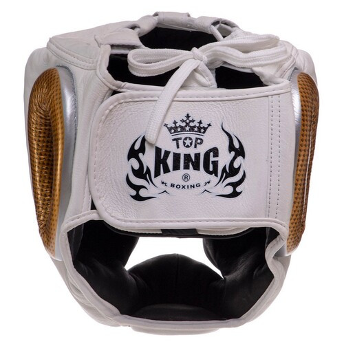 Шолом боксерський з повним захистом Top King Boxing Empower TKHGEM-01 M Біло-золотий фото №4