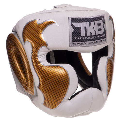 Шолом боксерський з повним захистом Top King Boxing Empower TKHGEM-01 M Біло-золотий фото №1