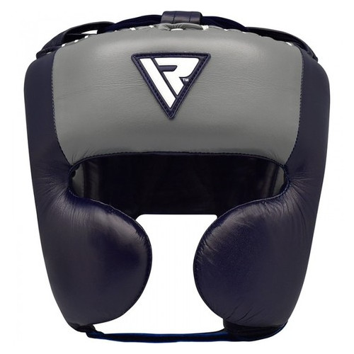 Боксерський шолом RDX Leather Pro Blue L фото №3